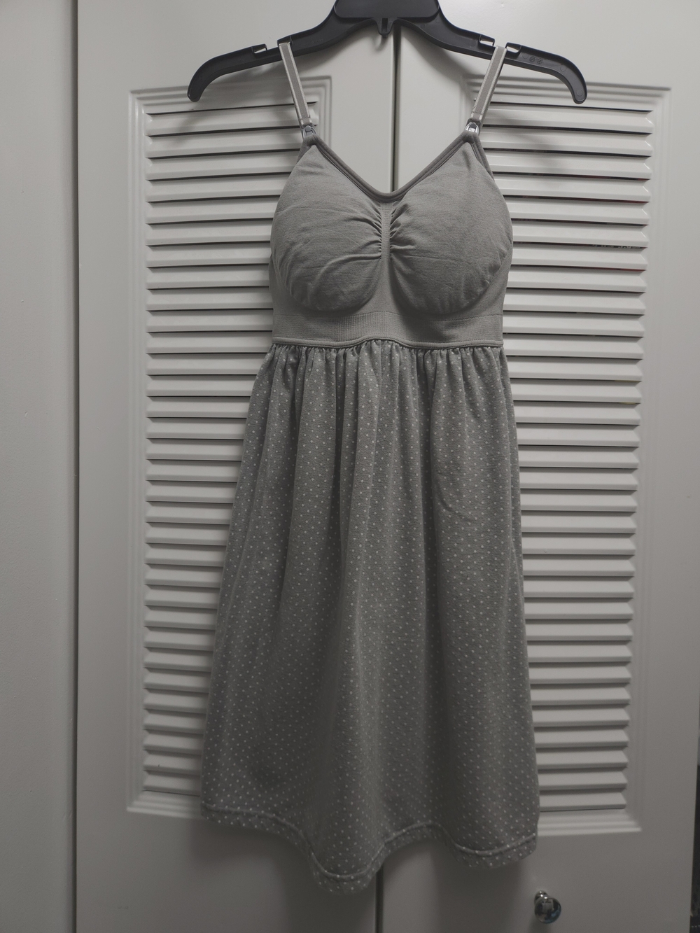 Motherhood Maternity Gray White Polka Dot Dress Size Medium